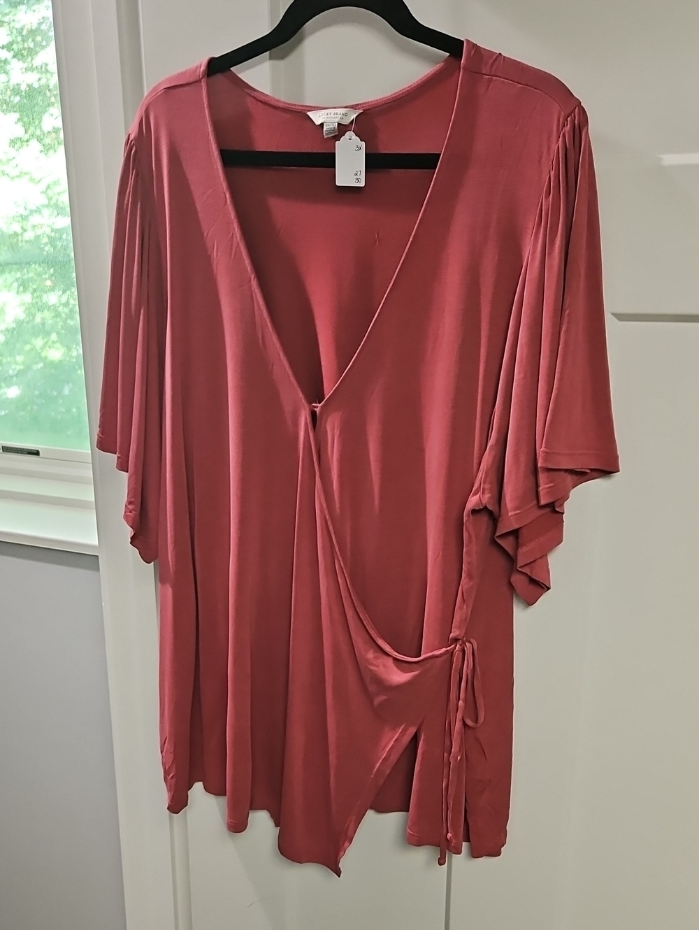 Lucky Brand Dusty Rose Wrap-Style Tunic